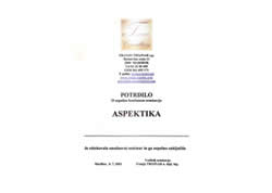 Aspektika certifikat - Milka Lapajne